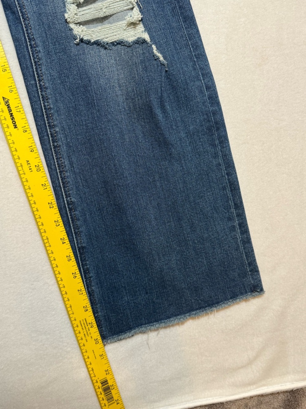 Mica High-waisted Blue Wide-Leg Flare Distressed Boho Jeans Women’s Size 25 - Picture 14 of 14